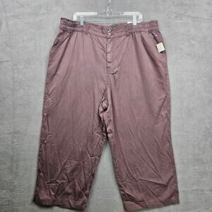 Maurices Wide Leg Crop Pants XL Brown Pull On Weekend High Rise NWT
